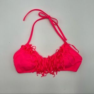 Victoria's Secret fringe pink halter string Bikini top